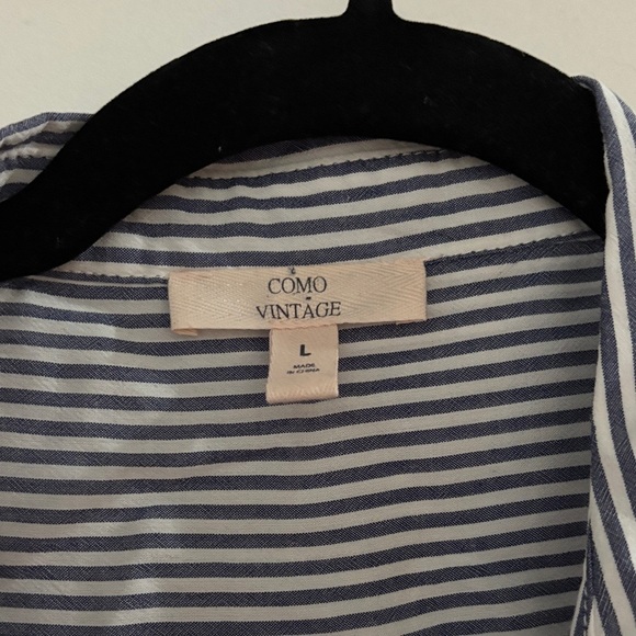 Como Vintage Navy and White Striped Blouse - Picture 2 of 3